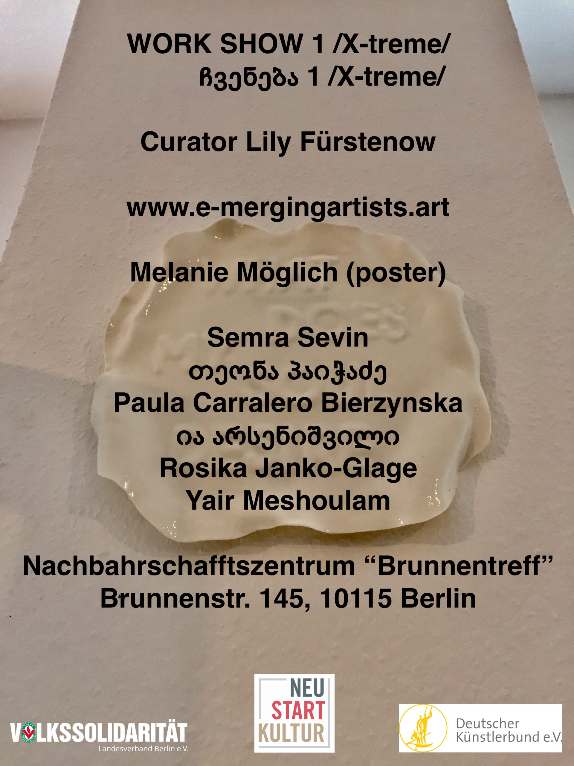 Sept. Poster 3. Work Show:Berlin Art Week Curator Lily Fürstenow. Work Show 1. Poster